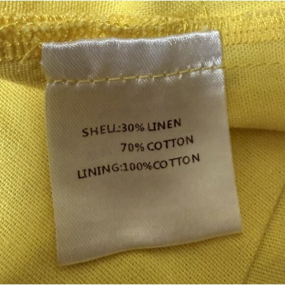 Mea Culpa Yellow Linen Cotton Pleated Mini Skirt Size Small Preppy Young Summer - Picture 7 of 10